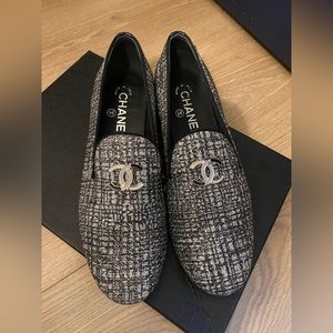 Chanel glitter opera loafers 37.5